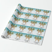 Gele Labrador Retriever Blauwe Winter Aangepaste t Cadeaupapier (Uitgerold)