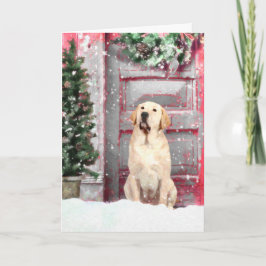 Gele Labrador Retriever Christmas Wenskaarten Feestdagen Kaart