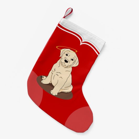 Gele Labrador Retriever Engel Kleine Kerstsok (Voorkant (Hangend))