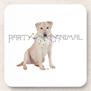 Gele Labrador Retriever Feest Drankjes Onderzetter
