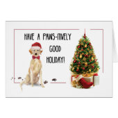 Gele labrador Retriever Funny Kersthond (Voorkant Horizontaal)