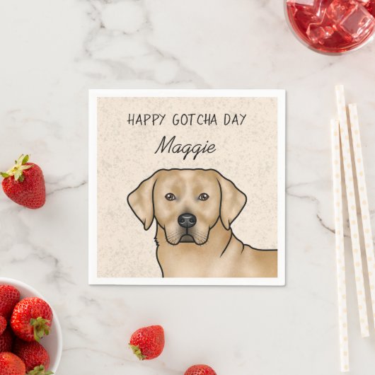 Gele Labrador Retriever Happy Gotcha Day Servet (Insitu)