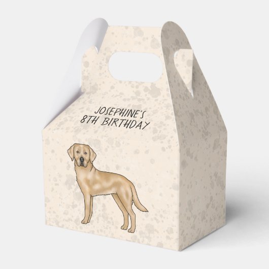 Gele Labrador Retriever Hond Custom Kids Verjaarda Bedankdoosjes (Voorkant Zijde)