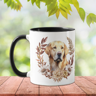 Gele Labrador Retriever Hond Herfst krans Mok