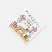 Gele Labrador Retriever Hond Kleurrijke Verjaardag Servet (Hoek)