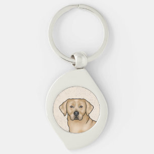 Gele Labrador Retriever Kunst Cute Lab Hond Hoofd Sleutelhanger