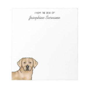 Gele Labrador Retriever Lab Hond Aangepaste Naam Notitieblok