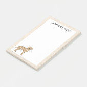 Gele Labrador Retriever Lab Hond Aangepaste Naam Post-it® Notes (Schuin)