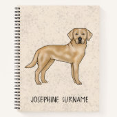 Gele Labrador Retriever Lab Hond en aangepaste naa Notitieboek (Voorkant)