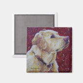 Gele Labrador Retriever Magnet Magneet (Voorkant / Achterkant)