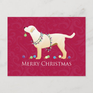 Gele labrador Retriever Merry-kerstdesign Feestdagenkaart