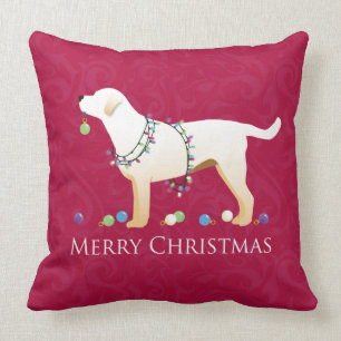 Gele labrador Retriever Merry-kerstdesign Kussen