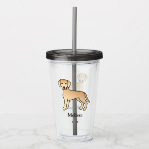 Gele labrador retriever met aangepaste naam acryl drinkbeker