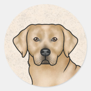 Gele Labrador Retriever Mooie Lab Hond Portret Ronde Sticker