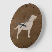 Gele labrador Retriever Silhouette Large Clock Grote Klok (Hoek)