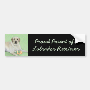 Gele labrador Retriever & Tennis Balls Painting Bumpersticker