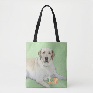 Gele labrador Retriever & Tennis Balls Painting Draagtas