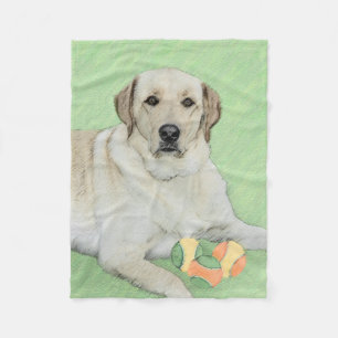 Gele labrador Retriever & Tennis Balls Painting Fleece Deken