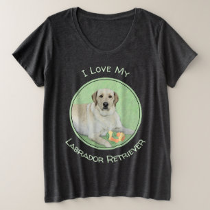 Gele labrador Retriever & Tennis Balls Painting Grote Maat T-shirt