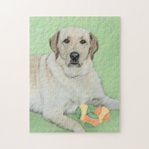 Gele labrador Retriever & Tennis Balls Painting Legpuzzel