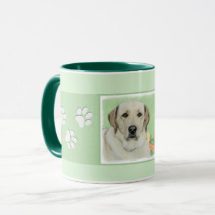Gele labrador Retriever & Tennis Balls Painting Mok
