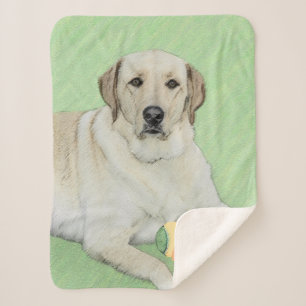 Gele labrador Retriever & Tennis Balls Painting Sherpa Deken