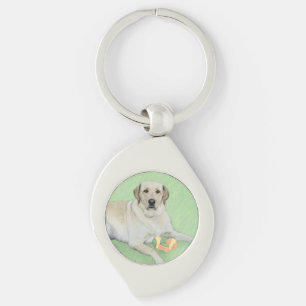 Gele labrador Retriever & Tennis Balls Painting Sleutelhanger