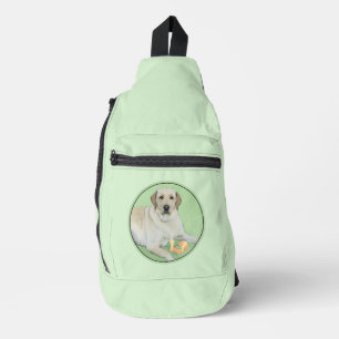 Gele labrador Retriever & Tennis Balls Painting Sling Bag