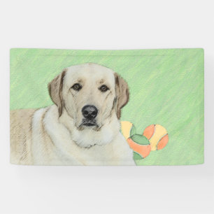 Gele labrador Retriever & Tennis Balls Painting Spandoek