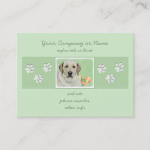 Gele labrador Retriever & Tennis Balls Painting Visitekaartje
