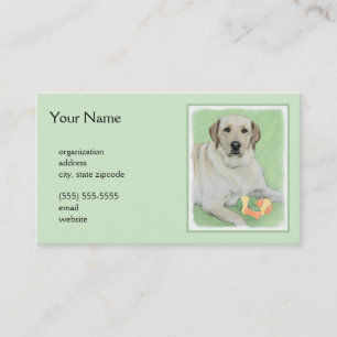 Gele labrador Retriever & Tennis Balls Painting Visitekaartje