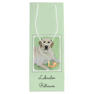 Gele labrador Retriever & Tennis Balls Painting Wijn Cadeautas