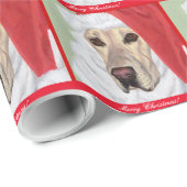 Gele Labrador Santa Kerstmis Wrapping Papier (Rol Hoek)