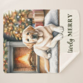 Gele labrador - Sneeuwhond - Geel lab Sherpa Deken (Voorkant (horizontaal))