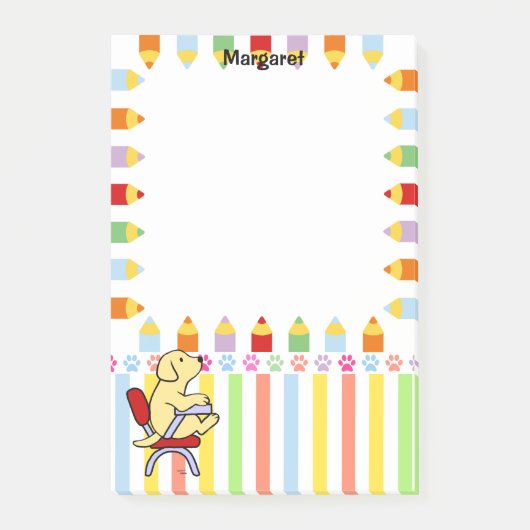 Gele Labrador Student 1 Post-it® Notes (Voorkant)