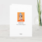 Gele Labrador Verjaardag Cupcake Schilderij Kaart (Achterkant)