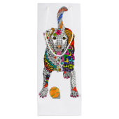 Gele Labrador wijnzak () Wijn Cadeautas (Achterkant)