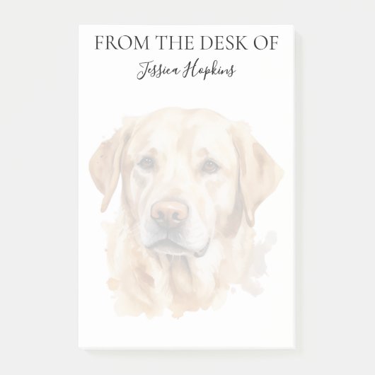Gele Labradorliefhebber Monogram Hond Post-it® Notes (Voorkant)
