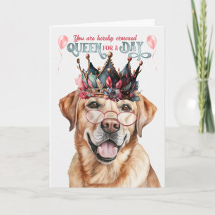 Gele Labradors hondendame voor een dag Funny verja Kaart