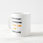 gele labvader, geweldige koffiemok (Voorkant links)