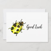 Gele Ladybug Good Luck Bedankkaart (Voorkant)