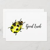 Gele Ladybug Good Luck Bedankkaart (Voorkant / Achterkant)
