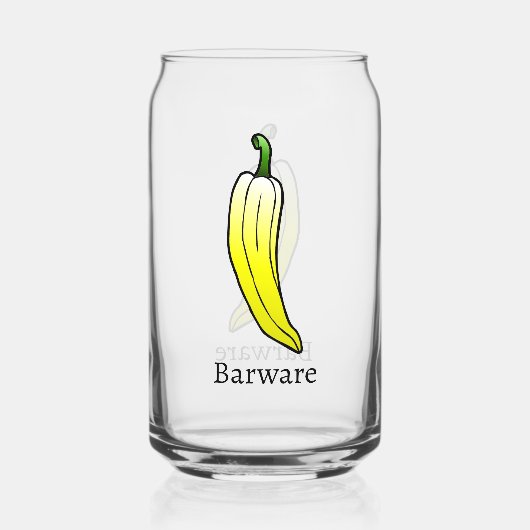 Gele lange zoete peper blikvorm glas (Voorkant)