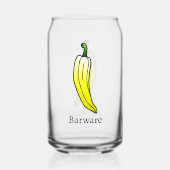 Gele lange zoete peper blikvorm glas (Achterkant)