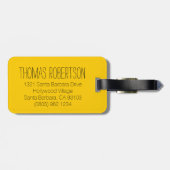 Gele langeafstandsreiziger meer slaap bagagelabel (Achterkant horizontaal)