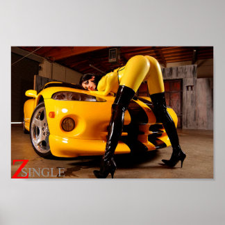 gele latex baby met exotische Poster groot