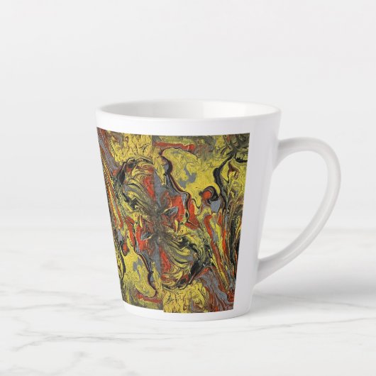 Gele Lava-Mok Latte Mok (Rechts)