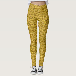 Gele lederen textuur naadloze close-up leggings