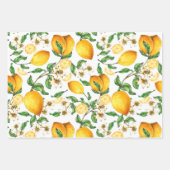 Gele leemons en Lemon Flowers Beauful Inpakpapier Vel (Voorkant 3)
