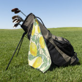 Gele leemons, vers Zesty Summer Citrus Pattern Golfhanddoek (Groen)